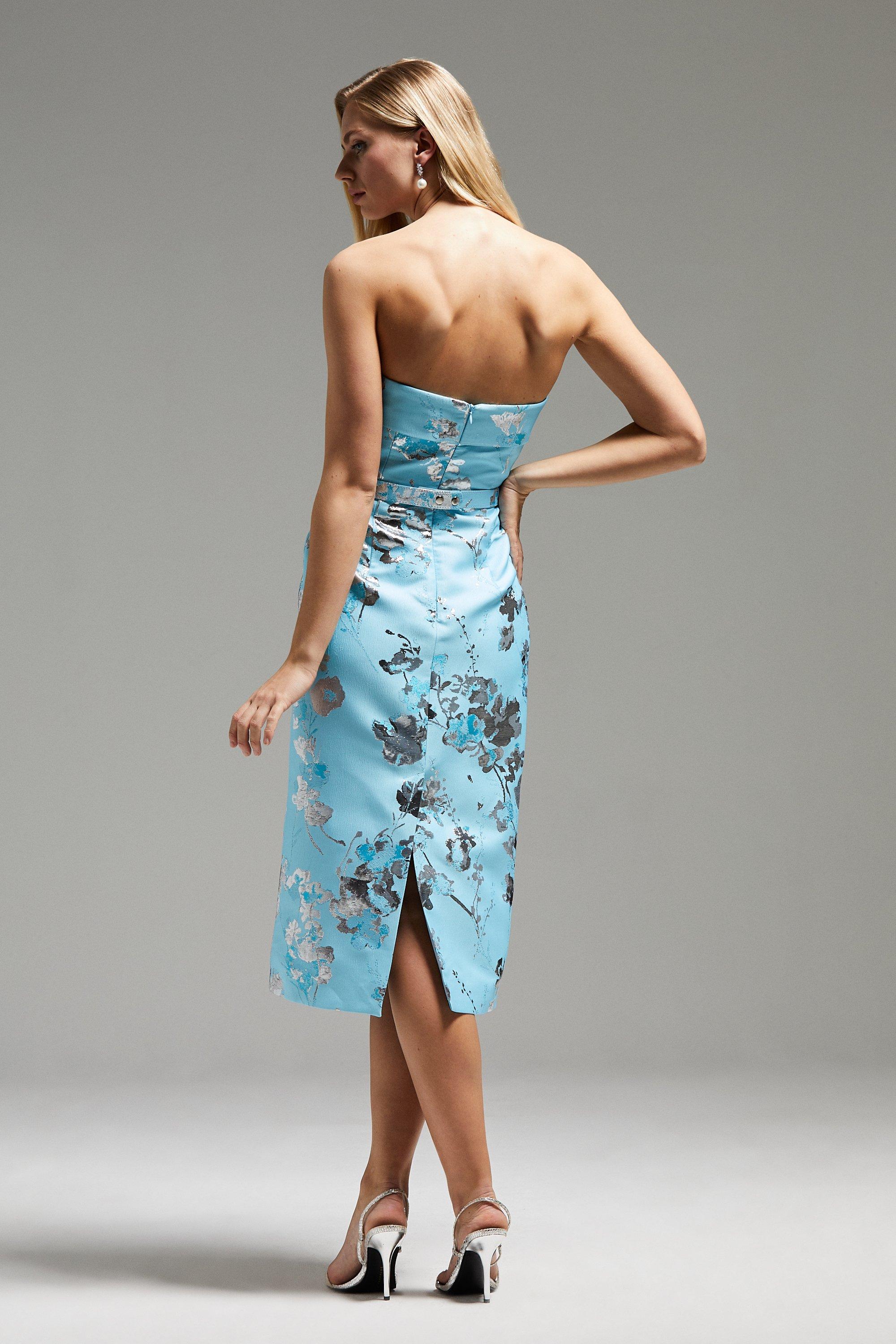 Dresses | Norman Hartnell Jacquard Belted Pencil Dress | Coast